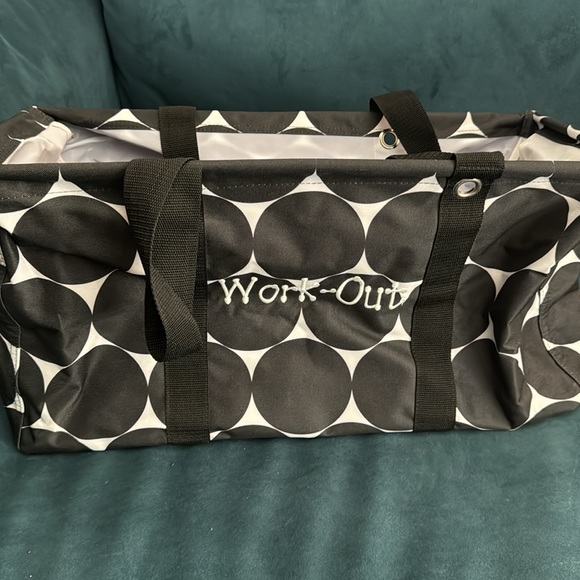 Thirty One Large Utility Tote Black Dot - Picture 2 of 2